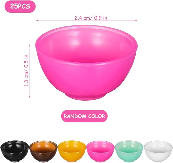 25pcs Miniature Bowls Dollhouse Dish Model Mini Kitchen Accessories Toys Colorful Tiny Plate for Play Food Toy