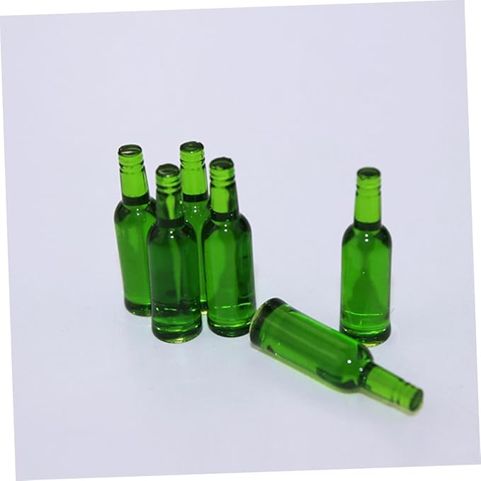TOYANDONA 12pcs Miniature Beer Bottles Realistic Doll House Accessories for Decoration for Party Scenes and Home Living Room Decor