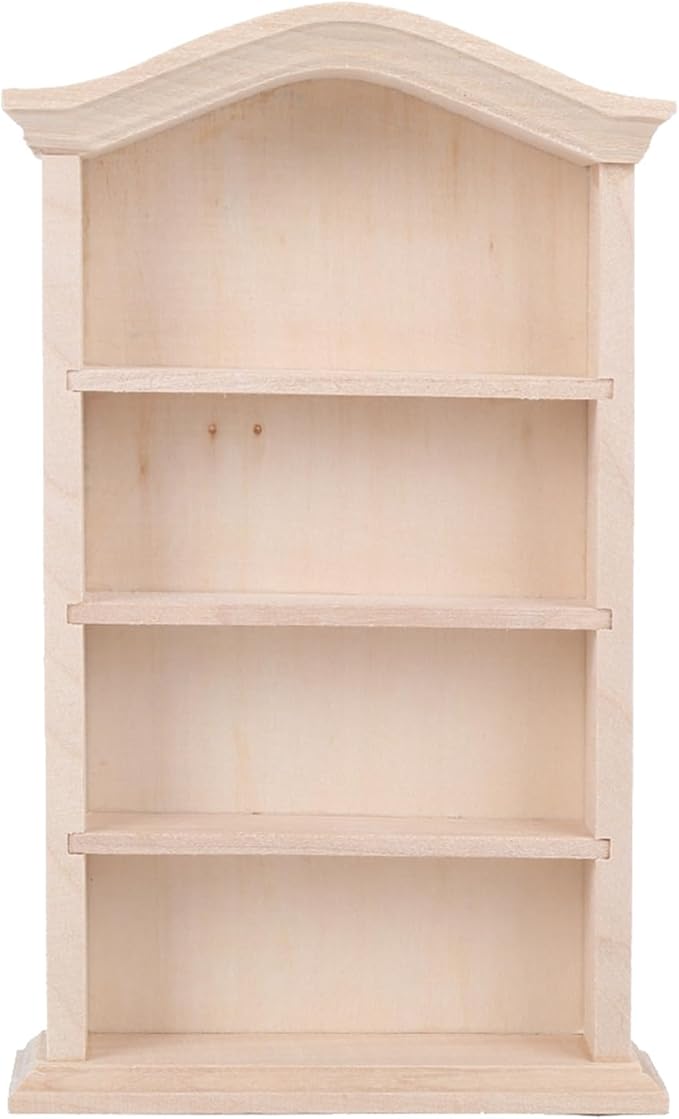 1:12 Mini Bookshelf for Mini Books, 6.2 x 3.7in Dollhouse Bookshelf, Wooden Miniature Bookshelf Decoration as Accessory for Miniature Gardens and Window Displays