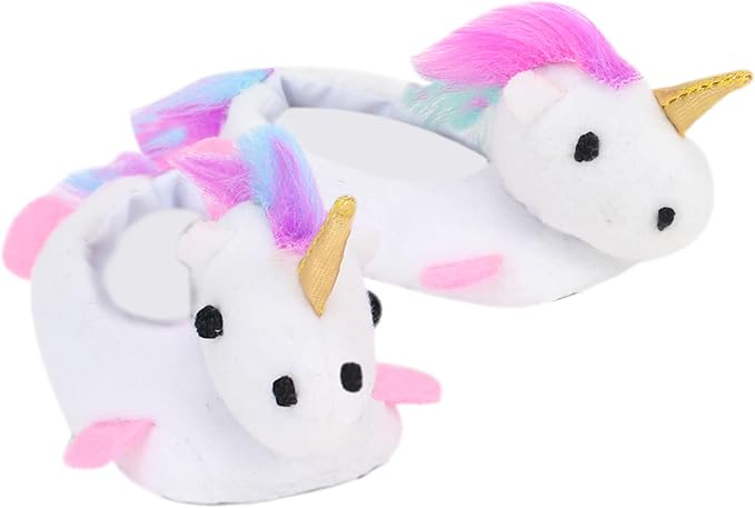 Sophia's Unicorn Slippers with Rainbow Hair and Gold Horn for 18 Inch Dolls, White