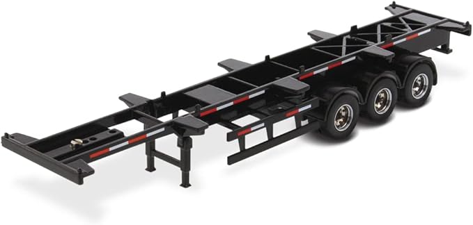 1:50 Scale 40' Skeleton Trailer - Safety Guards - Black - Transport Series | 1:50 Scale Diecast Collectible Model 91024