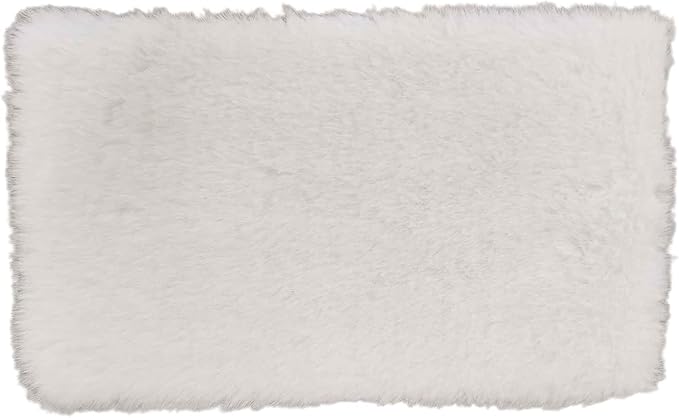 White Dollhouse Carpet, Dollhouse Miniature Carpet, Fluffy Mini Dollhouse Rug, Doll House Rug, Parent-Children Interaction Lightweight Dollhouse Decor for 1/12, 1/8, 1/6 Dollhouse (Square L)