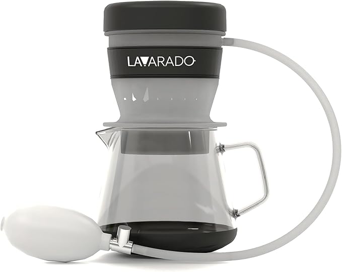 lavarado Air Pressure Coffee Maker, Manual Espresso Brewer No Electricity, Portable Handheld Coffee Maker for Home, Office & Travel, 0.3L Glass Pot