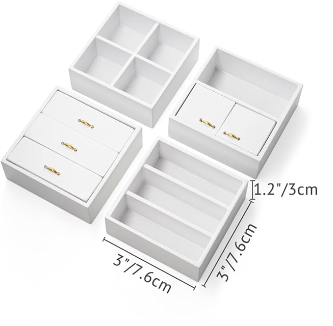 Odoria Dollhouse Bookcase Cabinet Miniature: 1/12 Scale Storage Shelves for Modern Living Room Office - Mini Sideboard Wooden Furniture - Tiny Wall Cube Open Rack Stackable White