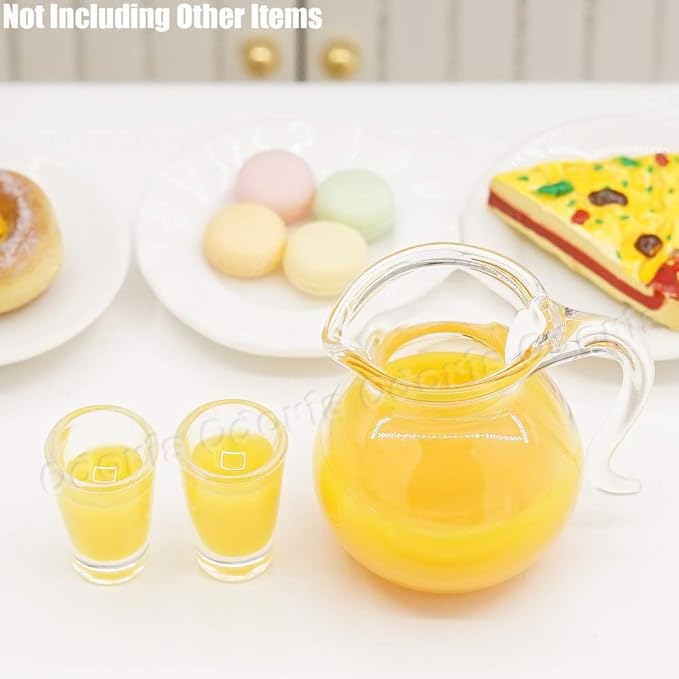 Odoria 1/12 Miniature Orange Juice Pitcher Dollhouse Decoration Accessories