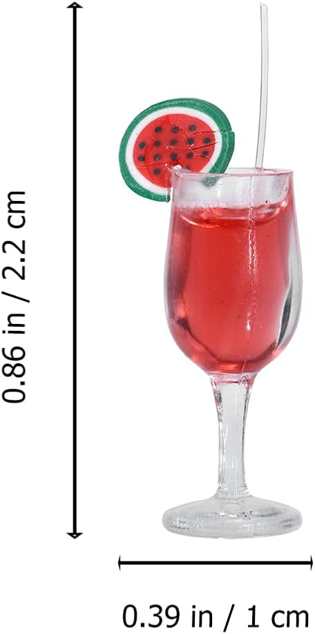 YARDWE 8pcs Miniature Mini Drinks Decoration Dollhouse Glasses Mini Cocktail Glasses Colorful Dollhouse Kitchen Accessories Cake Toppers for Dollhouse Decoration