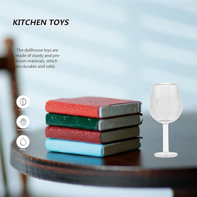 MAGICLULU 20Pcs Miniature Wine Glasses Set 1 12 Scale Dollhouse Goblet Cups Realistic Mini Cocktail Glasses for Dollhouse Accessories Photo Props and Decor