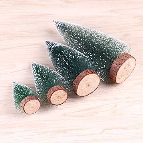 Feill Mini Christmas Trees, Small Wooden Holiday Trees with Snow Tips for Xmas Holiday Party Home Tabletop, Party Centerpiece or Gift