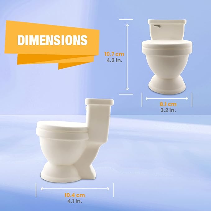 Kwirkworks Silly Toilet-Shaped Toothbrush Holder – Fun Bathroom Organizer for Kids, Holds 4 Toothbrushes, Hilarious and Functional