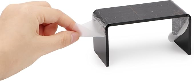 Dollhouse Furniture End Table 1:12 Scale Miniature Acrylic Tea Coffee Table Modern Waterfall Minimalist Style Accessories Mini Rectangle Ornament Decor Life Scene (Black)