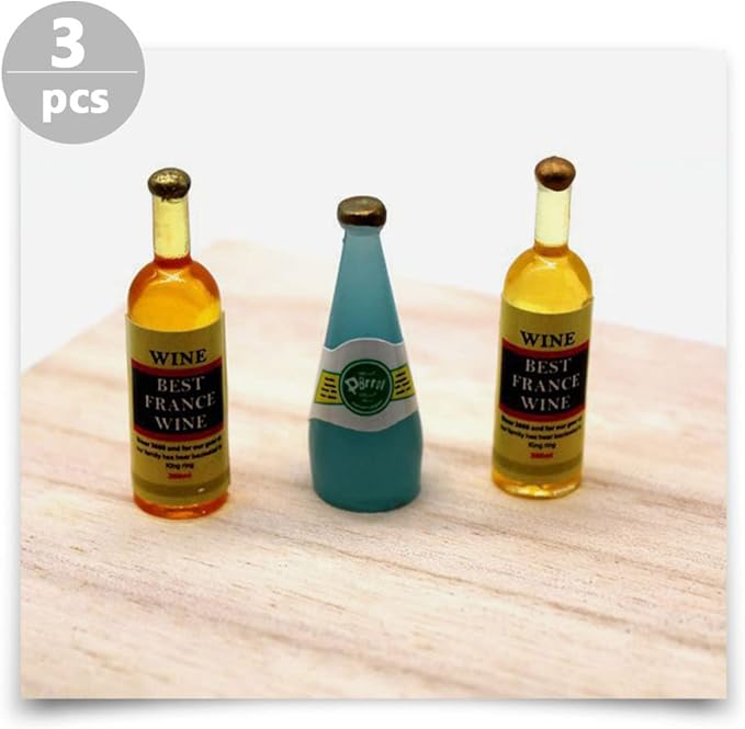 Hohopeti 6pcs Miniature Wine Bottle Decor Realistic Models for Dollhouse and Landscaping Adorable Mini Ornaments for Home and Bar Decoration for Mini House Accessories