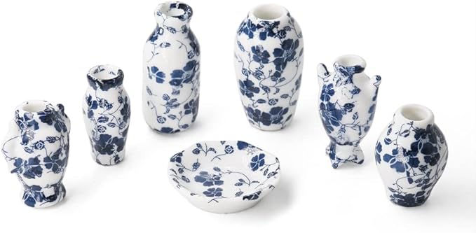 Odoria 1/12 Miniature Vases 7Pcs Dollhouse Decoration Accessories