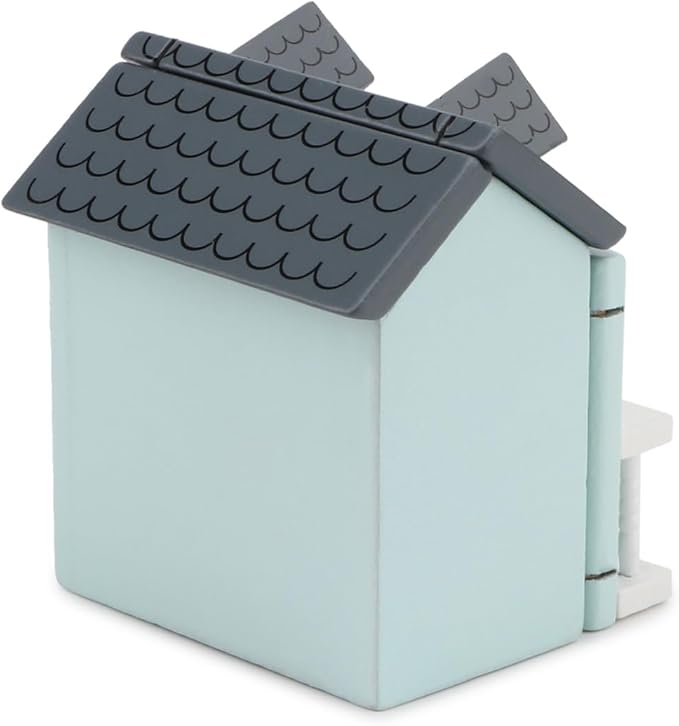 Miniature Cottage for Dollhouse Accessories Desktop Decor Wooden Mini House Storage Decoration Ornament Nice Present for Miniature Lovers (Blue)