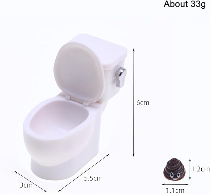 Gxsterd 1/12 Mini Toilet Toy Toilet with Flush Sound Dollhouse Miniature Toilet for Dollhouse Bathroom Accessories
