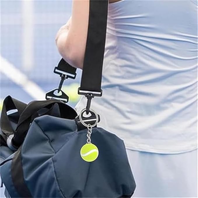 MDFREL 3D Mini Tennis Ball Keychain Sports Keychain Tennis Ball Pendant Keyring Car Key Ring Sport Key Chain Tennis Ball Keyrings Bag Pendants for Sport Lovers Kids Party Favors