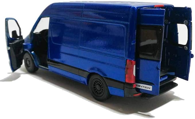 KiNSMART - Mercedes-Benz Sprinter Cargo Van 1:48 O Scale 5" Die Cast Metal Model Toy Van, Pull-Back Action (Blue)