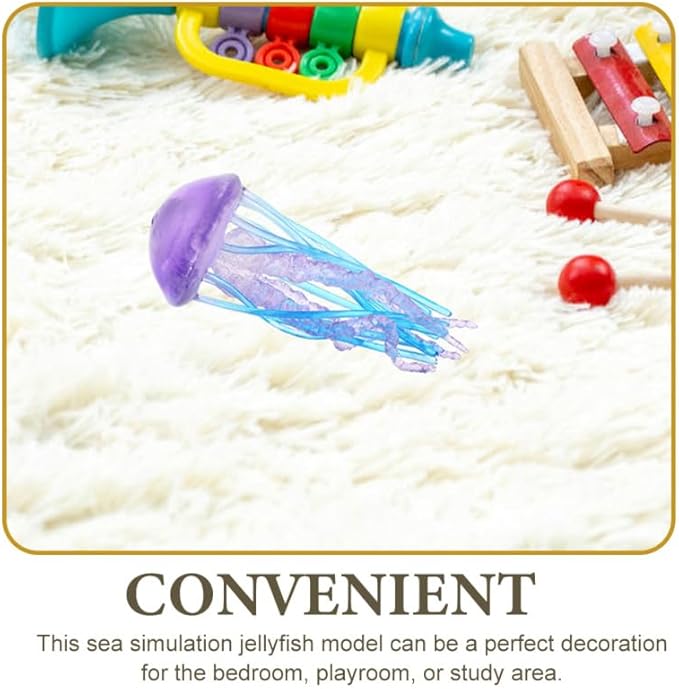 Mini Simulation Jellyfish Model Toys 2Pcs Ocean Animals Cognitive Educational Toys Realistic Sea Creature Figures for Kids Party Decor