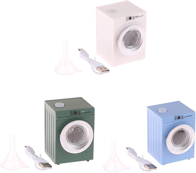 Sturdy 1 12 Scale Dollhouses Laundry Room Furniture Realistic Miniature Washing Machine with Interactive Features Dollhouses Accessory