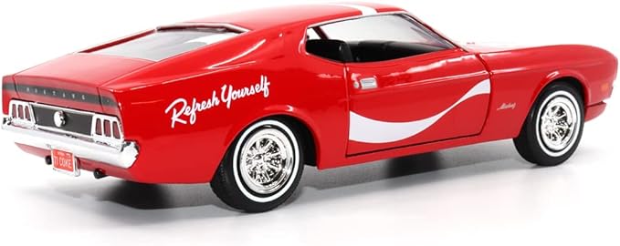 Motor city classics Coca-Cola Diecast Collectible | 1971 Ford Mustang Sportsroof | 1:24 Diecast Scale Model 424071 | Officially Licensed Coca-Cola Diecast