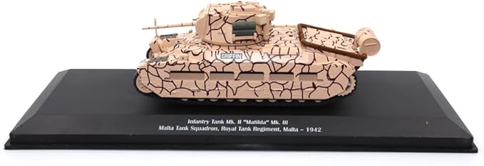 Motor city classics 1:43 Scale Military Diecast Collectible | Infantry Tank Mk. II 'Matilda Mk. III - Malta Tank Squadron, Royal Tank Regiment, Malta – 1942 | Militaria Diecast Model 23197-42