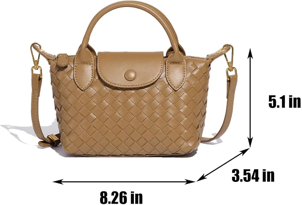 Mini Small Size Braided Luxury Leather Women's top Handle Handbag Fashion Travel Daily Satchel