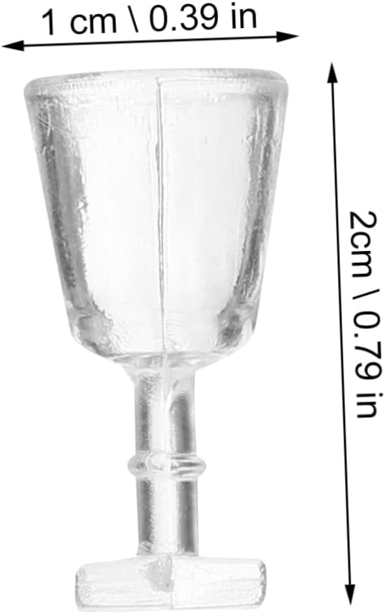 Milisten 20pcs Miniature Wine Glasses Miniature Decor Doll Accessory Kids Toy Toddler Toy Mini Wine Cup