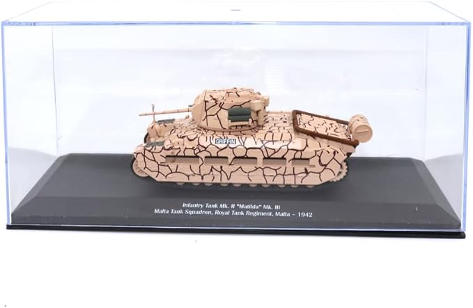 Motor city classics 1:43 Scale Military Diecast Collectible | Infantry Tank Mk. II 'Matilda Mk. III - Malta Tank Squadron, Royal Tank Regiment, Malta – 1942 | Militaria Diecast Model 23197-42