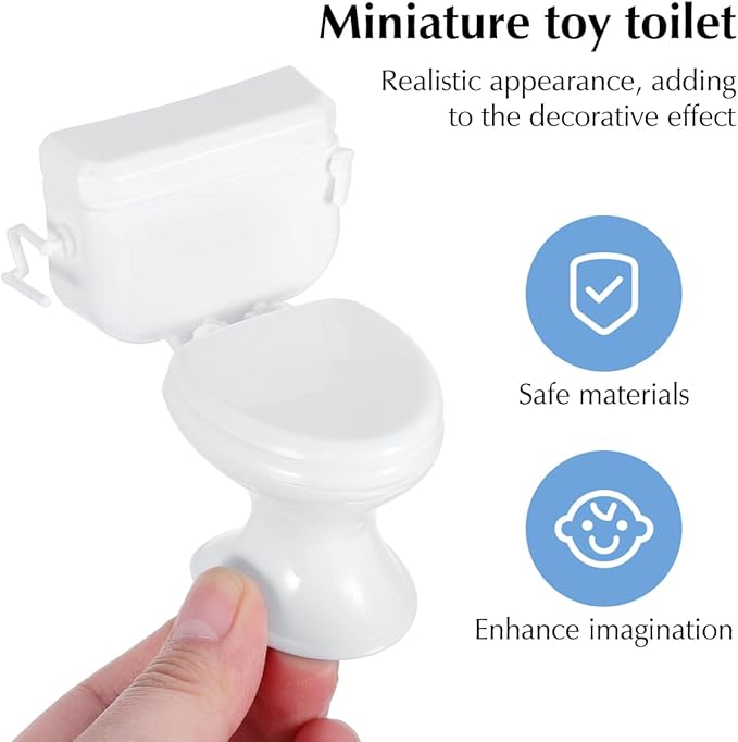 Zerodeko Mini Dollhouse Toilets 1 12 Scale Realistic Bathroom Furniture Accessories for Dollhouse Decoration and DIY Craft Display