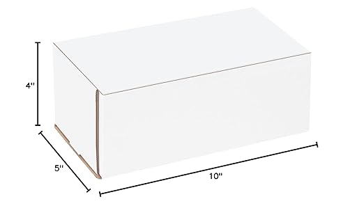 Box USA BM1054 10"L x 5"W x 4"H, White (Pack of 50)