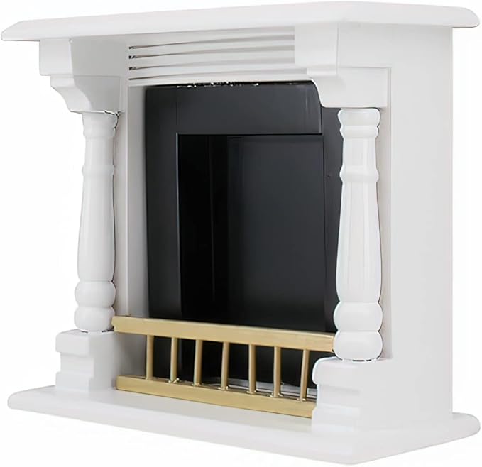 Dollhouse Decoration Accessories,1:12 Fireplace TV Miniature Furniture Room Wooden Vintage Fireplace Mini Furniture