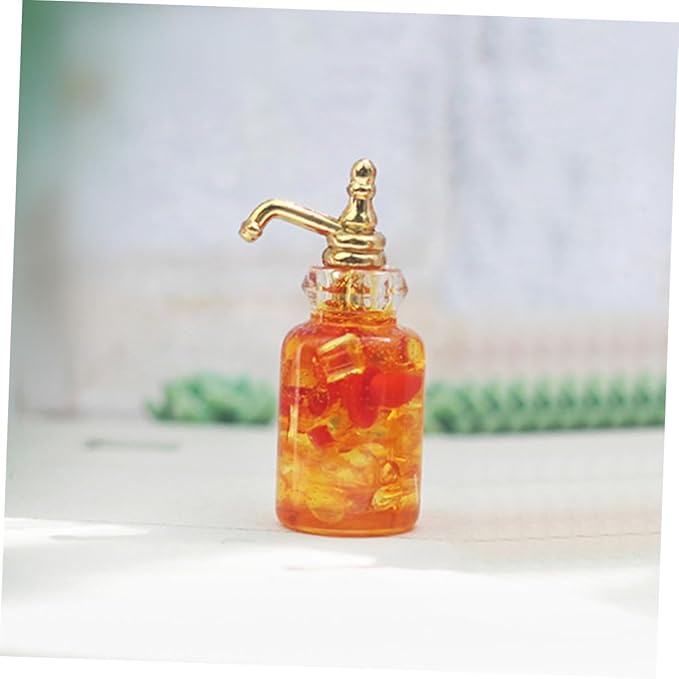 Generic Miniature Fruit Wine Drink Realistic Mini Glass Jar Beverage Bottles for Dollhouse Play Kitchen Accessories Reborn Doll Bottles Photography Props Micro Scene Decor