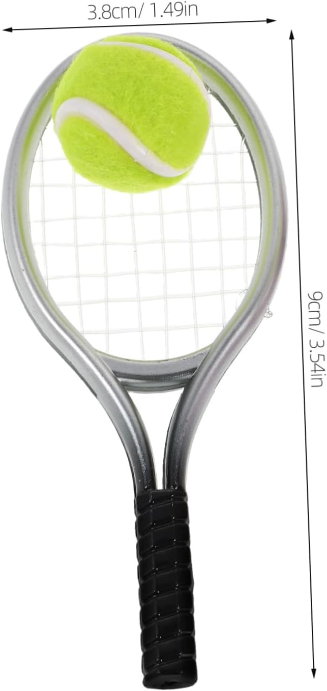 SUPVOX 2sets Miniature Tennis Racket Realistic Sports Accessories for Dollhouse Cake Toppers and Party Decorations for Tennis Enthusiasts and Events