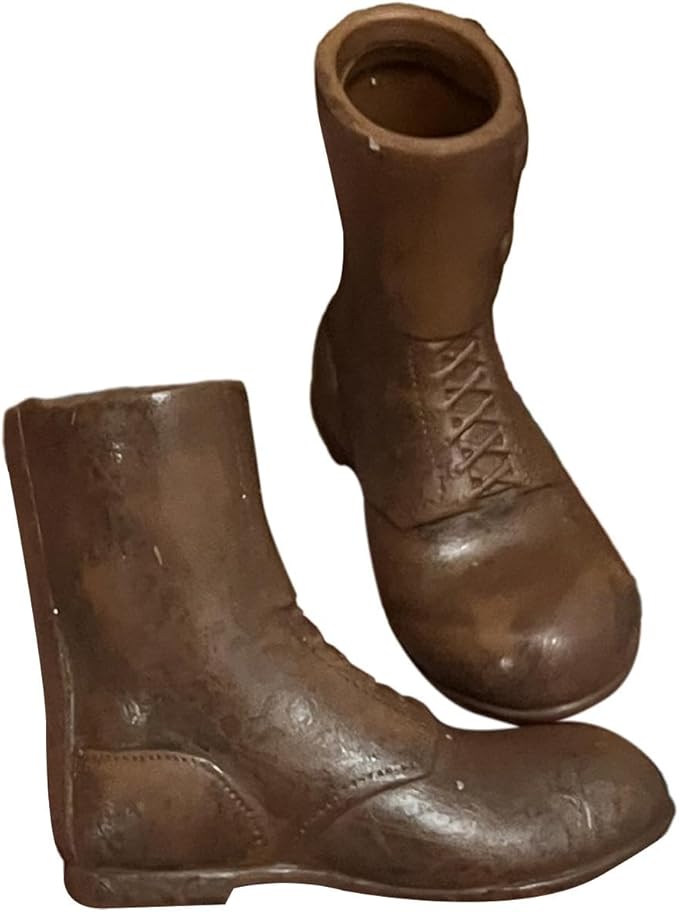 1:6 Scale Doll Accessories - Round Toe Work Boot for 12inch Figures, Brown