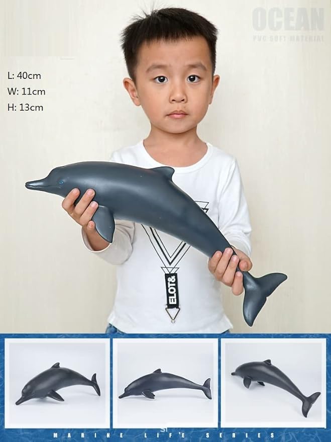 SmilerSmile Simulated Ocean Big Animal, One pc 15Inch Soft Filled Rubber Sea Educational Toys (Dolphin)