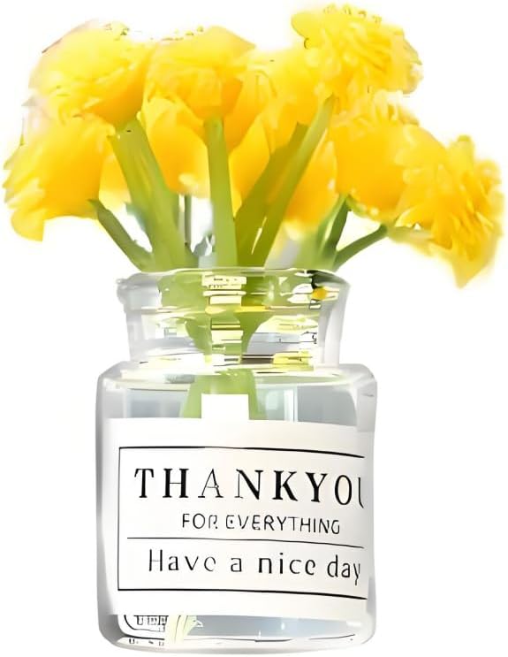 1:6 Scale Miniature Flowers in Vase Set for Dollhouse Displays, Realistic Tiny Floral Arrangements for Train Platforms, Fairy Gardens and Micro Landscapes (B-1)