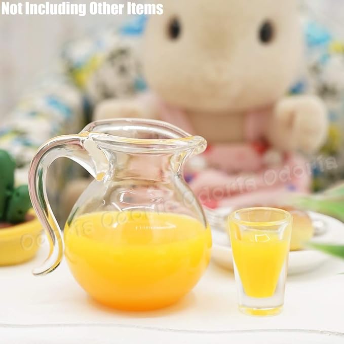 Odoria 1/12 Miniature Orange Juice Pitcher Dollhouse Decoration Accessories