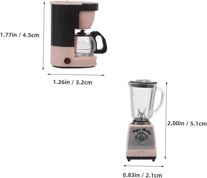 1 Set Scale Miniature Dollhouse Coffee Maker Charming Kitchen Appliance Prop with Realistic Coffee Pots Juicer Interactive Dollhouse Accessories for Creative Play