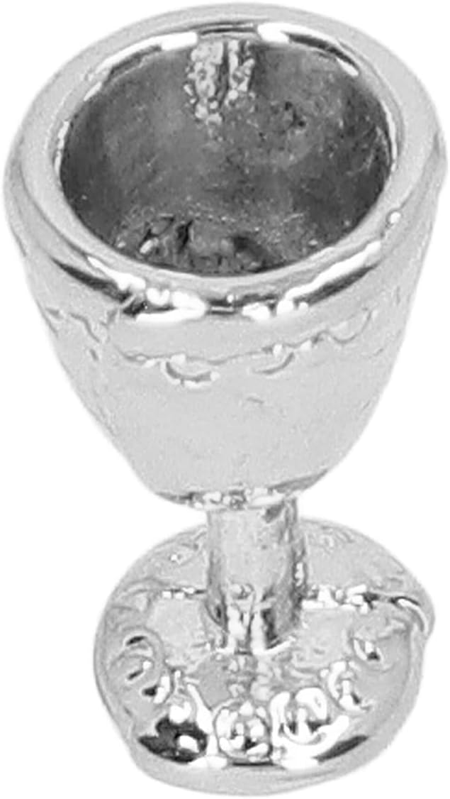 4Pcs Miniature Champagne Wine Glas, Mini Bottles Dollhouse Champagne Set Simulation Miniature Glasses Cups for 1:12 Accessories (4 Silver)