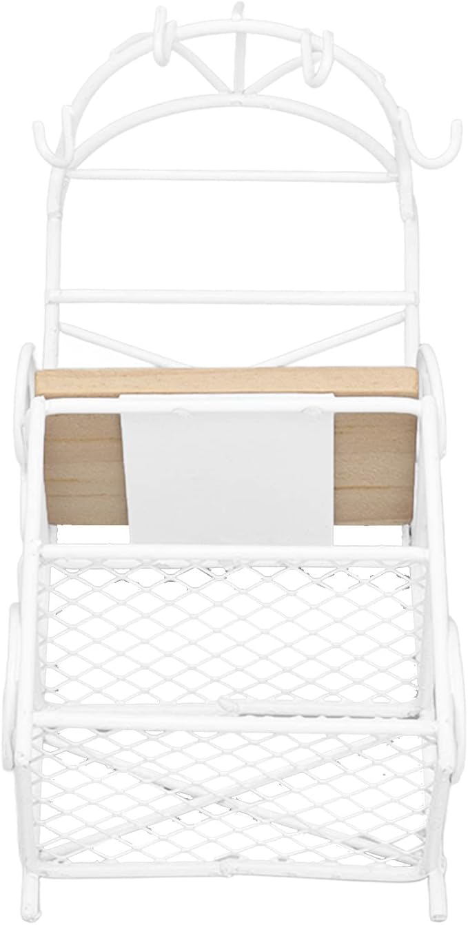 1:12 Miniature Bakers Rack, Dollhouse Kitchen Accessories Miniature Furniture Wooden Storage Rack Storage Display, for Living Room Decoration(White)