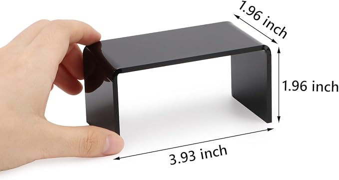 Dollhouse Furniture End Table 1:12 Scale Miniature Acrylic Tea Coffee Table Modern Waterfall Minimalist Style Accessories Mini Rectangle Ornament Decor Life Scene (Black)