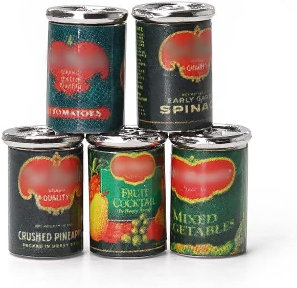 Odoria 1/12 Miniature Food Cans 5Pcs Dollhouse Kitchen Accessories