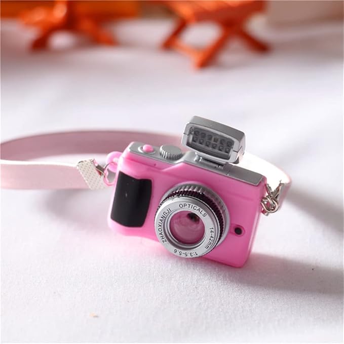 SXFSE Dollhouse Accessories, 1 Pc Miniature 1:12 Dollhouse Miniature Scene Model Mini Camera with Lanyard (D)