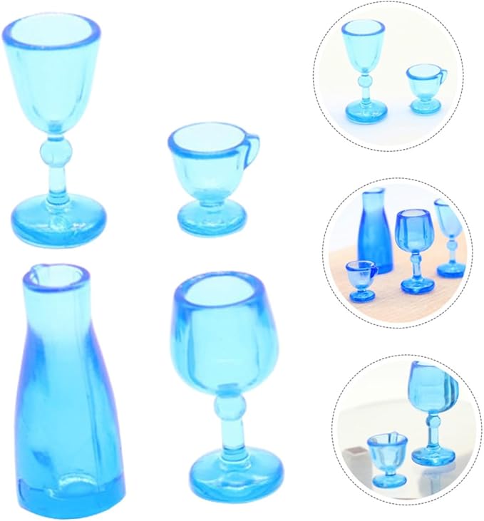 ORFOFE 4pcs Miniature Wine Cups Set Realistic Tiny Drink Accessories for Dollhouse Garden Decor and DIY Crafts Safe Material Lightweight Design
