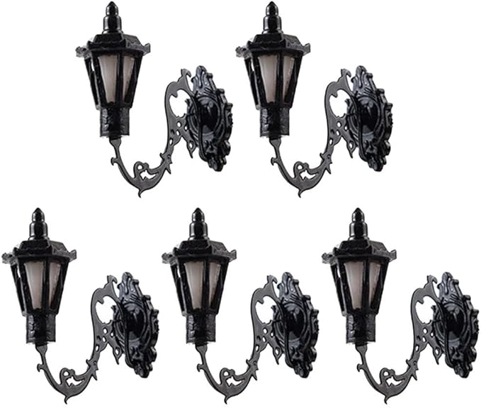 Yardwe Miniature Wall Lamp Model 1.10In Tiny Wall Mounted Lamp for Dollhouse Mini House Decorations DIY Scene Lighting Accessories Set of 5