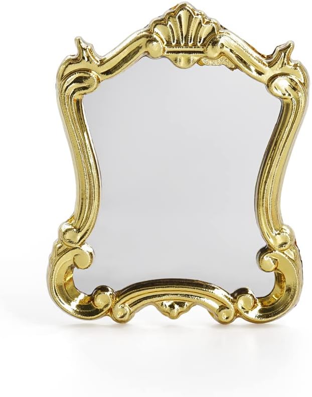 Odoria 1/12 Miniature Wall Mirror Dollhouse Decoration Accessories, Gold