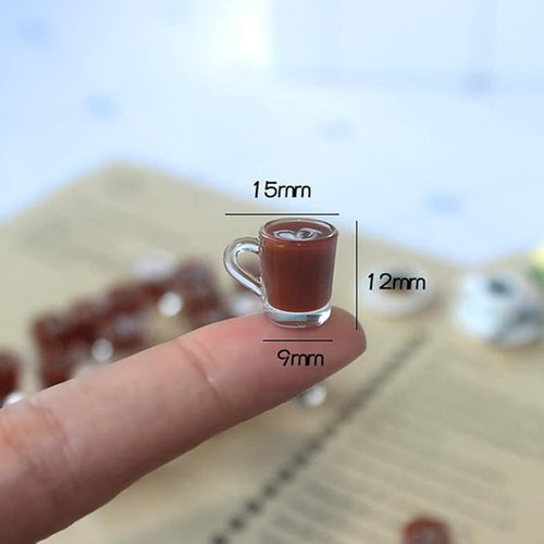 1Pc Brown Miniature Coffee Cups, Model Dollhouse Doll House Accessories, Christmas Birthday Gifts for Friends Ornament Mini Decor Dollhouse Accessories, Decorations (Random Pattern)
