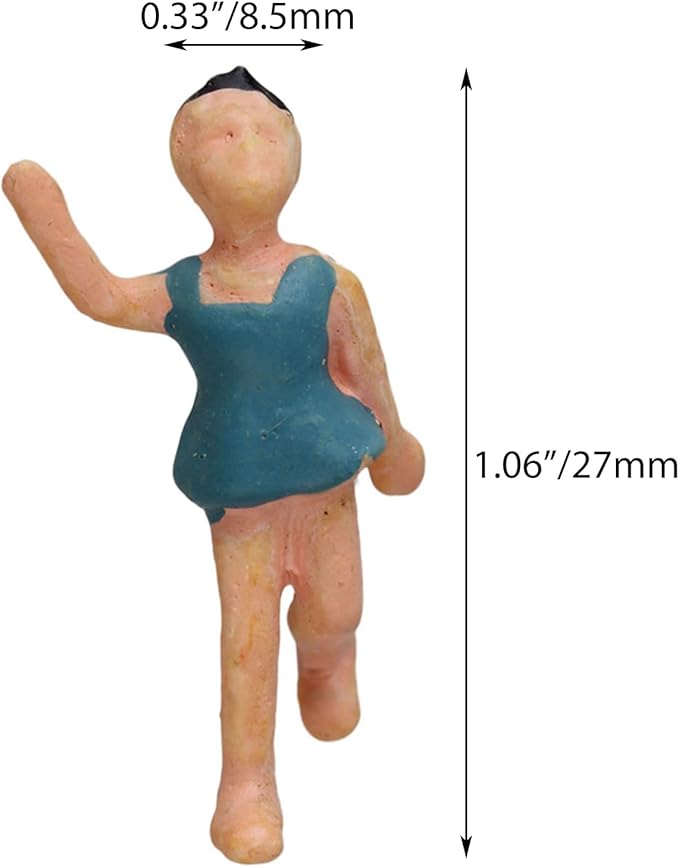 BQLZR 1:75 Multicolor ABS Unpainted Miniature Beach People Figures Mini People Pack of 20