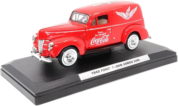Motor city classics Coca-Cola Diecast Collectible | 1940 Ford Delivery Van with Cooler | 1:24 Diecast Scale Model 424195 | Officially Licensed Coca-Cola Diecast