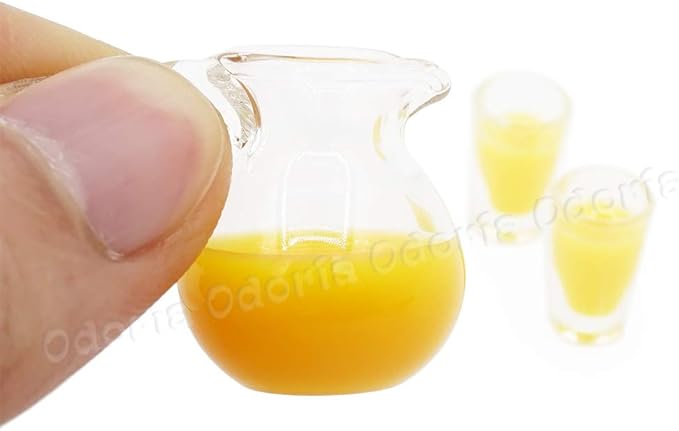 Odoria 1/12 Miniature Orange Juice Pitcher Dollhouse Decoration Accessories