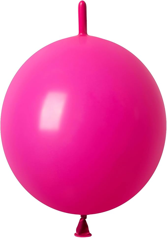 IN-JOOYAA 6 Inch Hot Pink Latex Link Balloon 50 Pcs Quick Link Balloons for Party Decoration